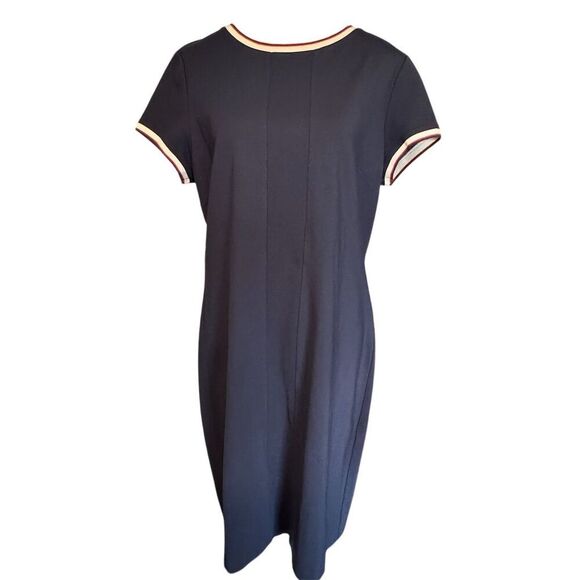 Brooks Brothers Women's Sheath Dress Size 14 Midi Short Sleeve Red White Blue - Picture 1 of 11